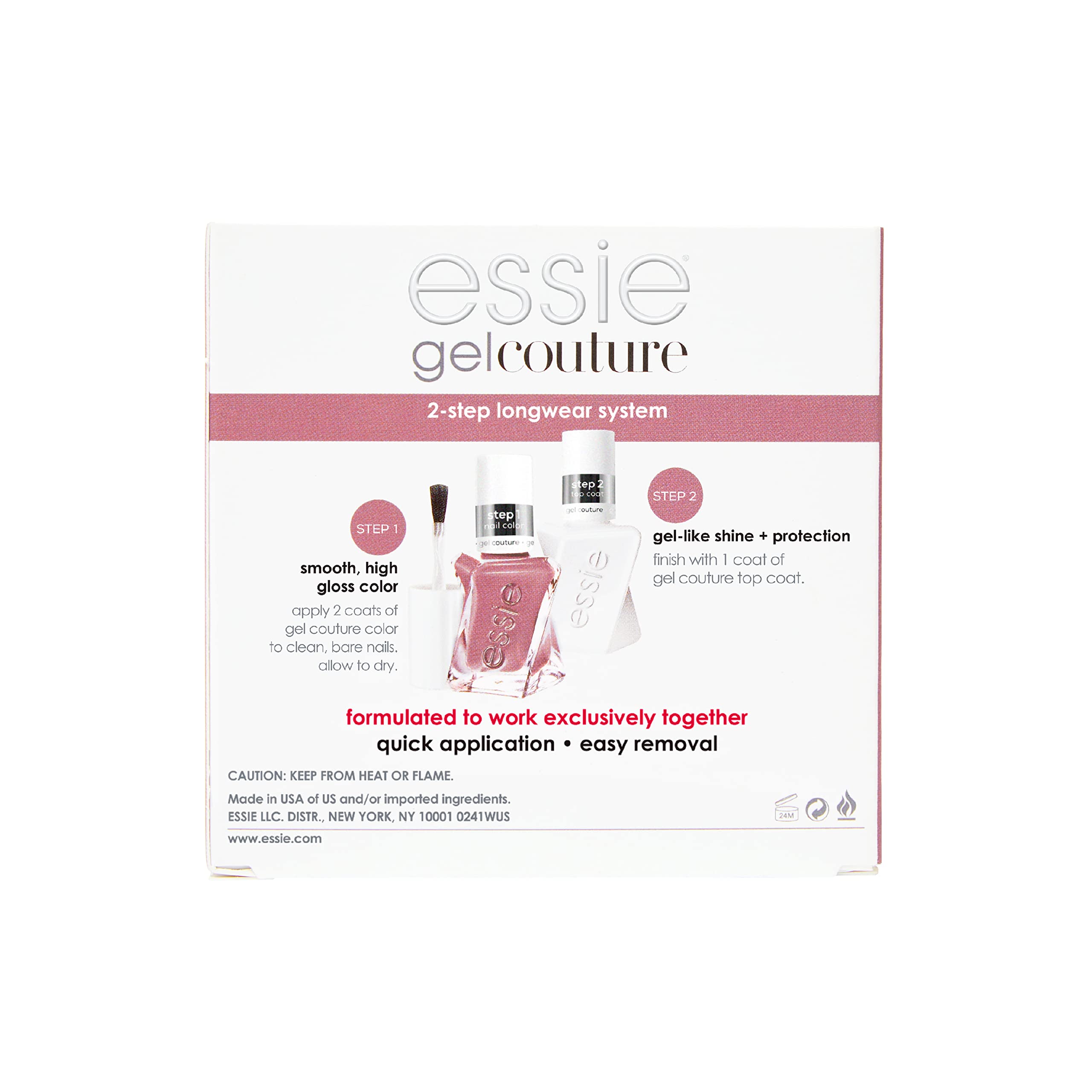 essie Gel Couture top coat shine image emphasizes gel-like gloss without lamp