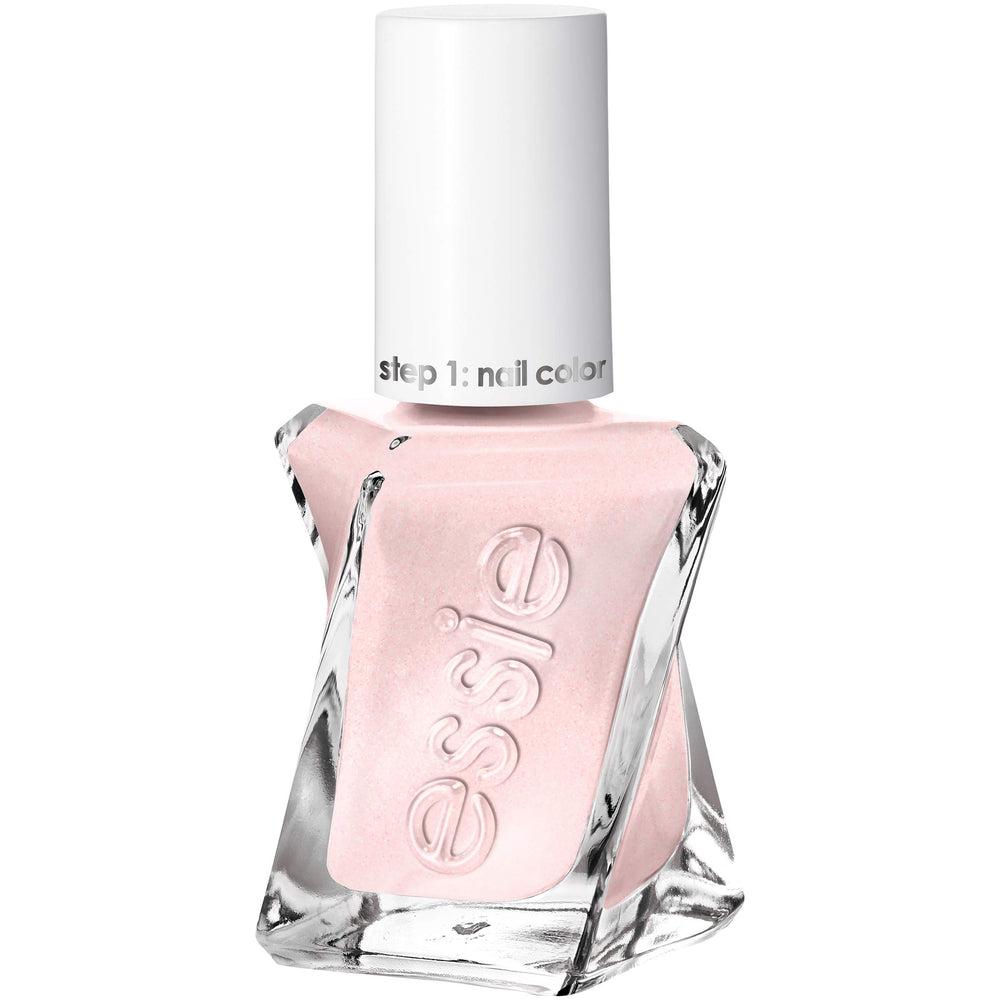 essie Gel Couture Wearing Hue bottle shows creamy white with champagne shimmer for salon-style wear