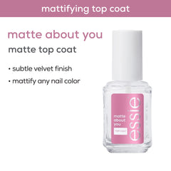 essie Matte About You Top Coat on nails delivers a subtle velvet matte manicure.