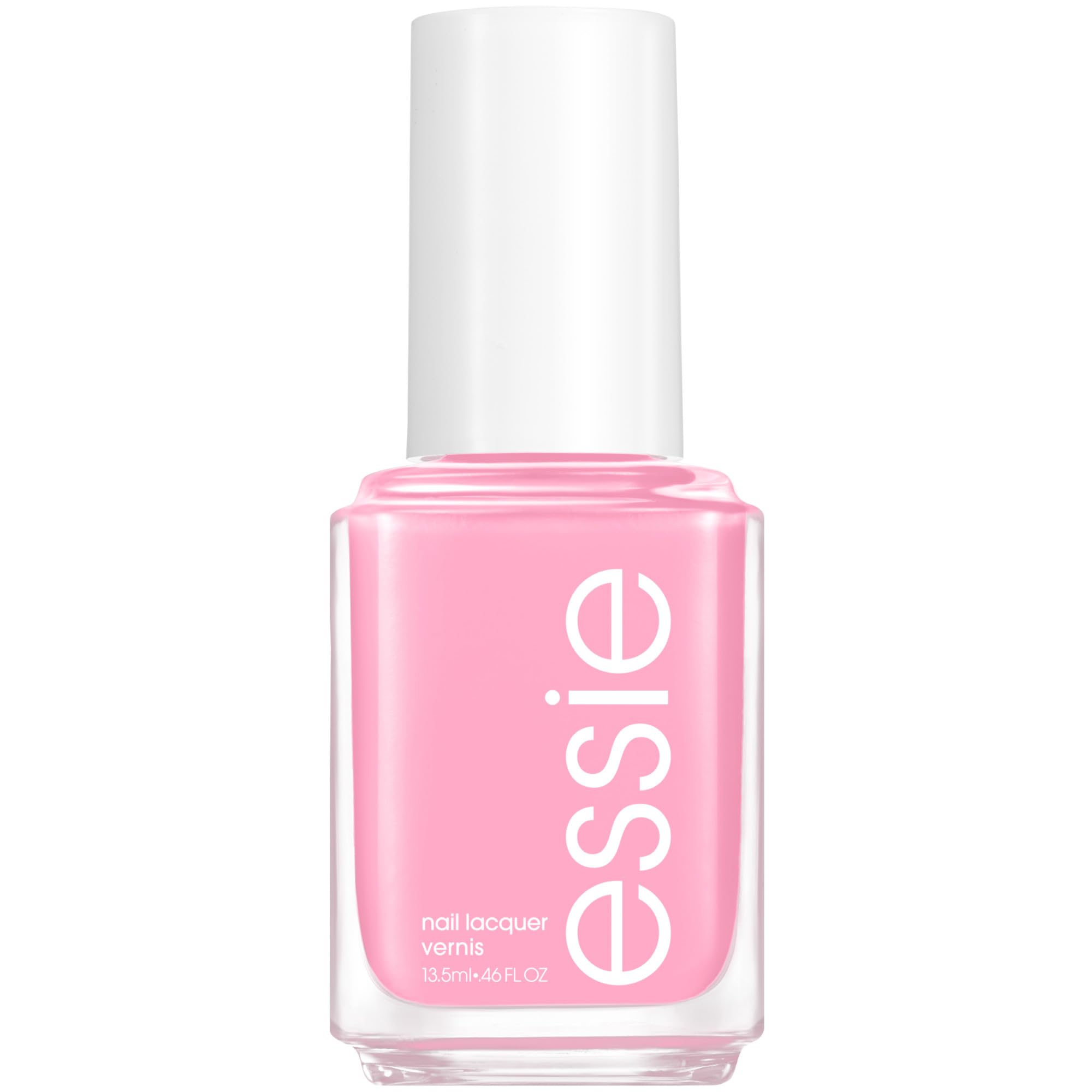 essie Muchi Muchi pink nail polish bottle showcases creamy color for a salon-like manicure.
