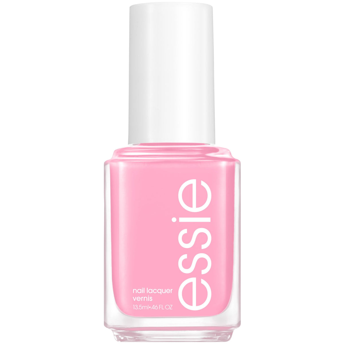 essie Muchi Muchi pink nail polish bottle showcases creamy color for a salon-like manicure.
