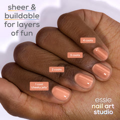 essie easy glide brush in action delivers streak-free, professional at-home results.