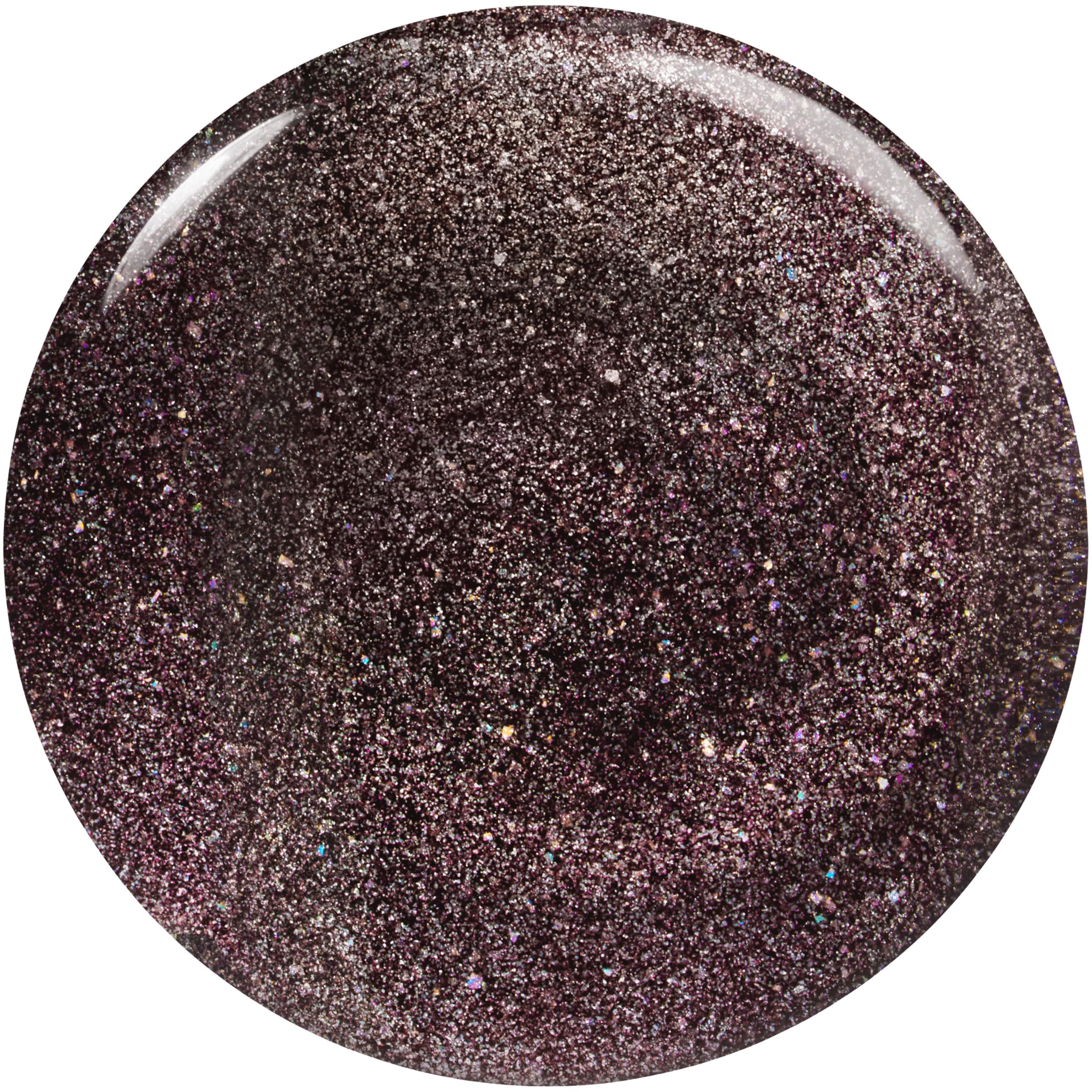 essie Nail Polish Black Shimmer cap closeup highlights premium application feel.