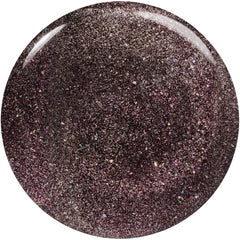 essie Nail Polish Black Shimmer on nails shows glittery evening look.