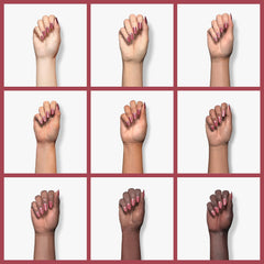 essie Nail Polish In Stitches swatches illustrate blush pink for day to night looks.