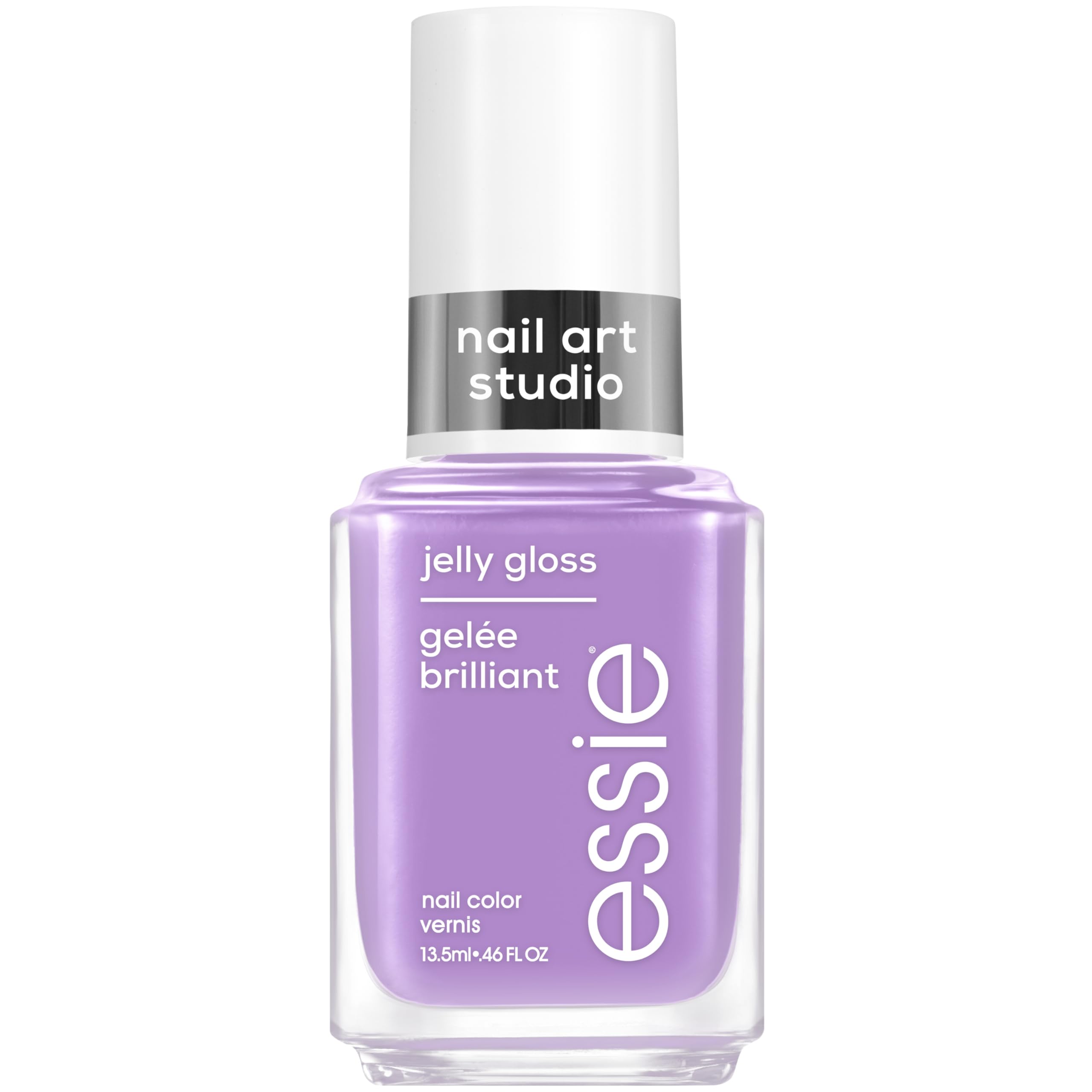 essie orchid jelly bottle closeup highlights buildable translucent purple gloss for at-home nail art