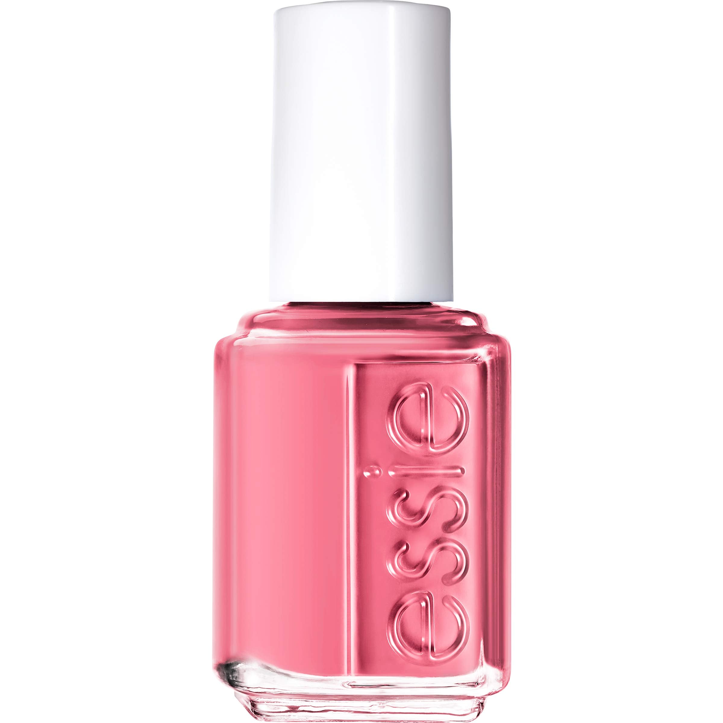 essie pin-me-pink swatch on nail shows vibrant color and shine.