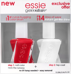 essie Rock The Runway kit packaging closeup highlights premium finish and easy removal promise.