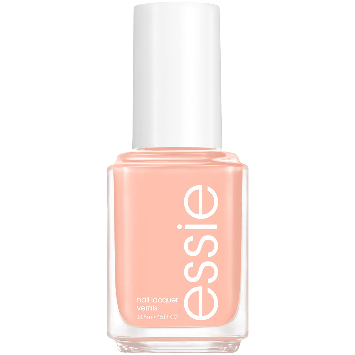 essie Sew Gifted bottle closeup shows creamy pink shade for everyday wear.