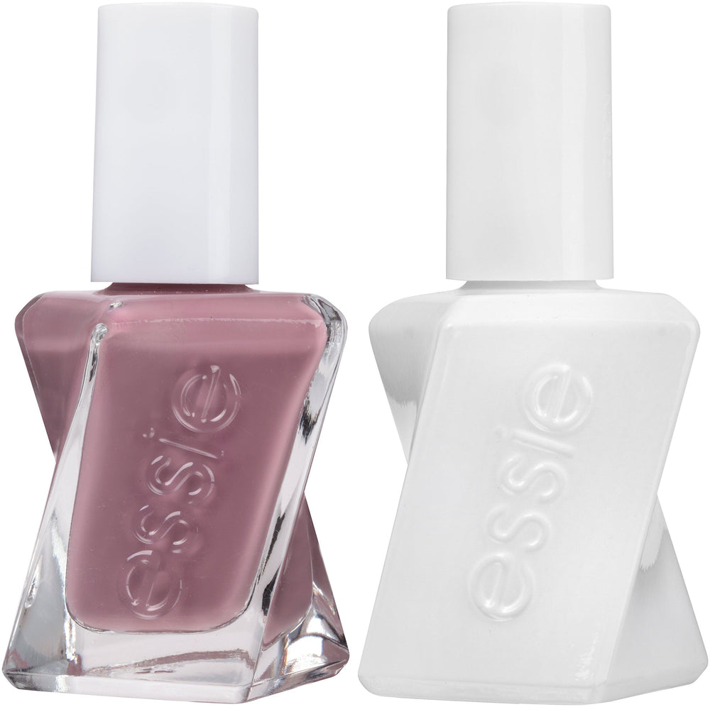 essie Take Me To Thread nail polish bottle in plush taupe for longwear wear.