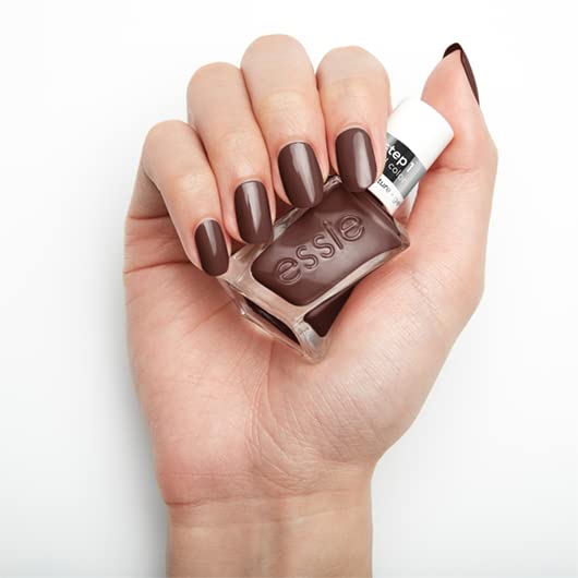 Essie vegan 8-free formula badge signals ethical, clean polish for mindful shoppers.