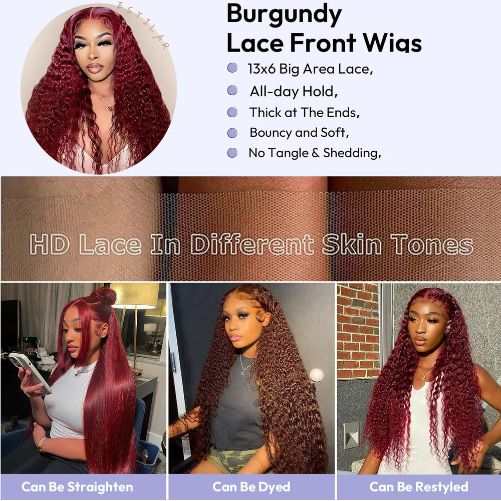 Estilar lace front wig with bleached knots for seamless scalp look