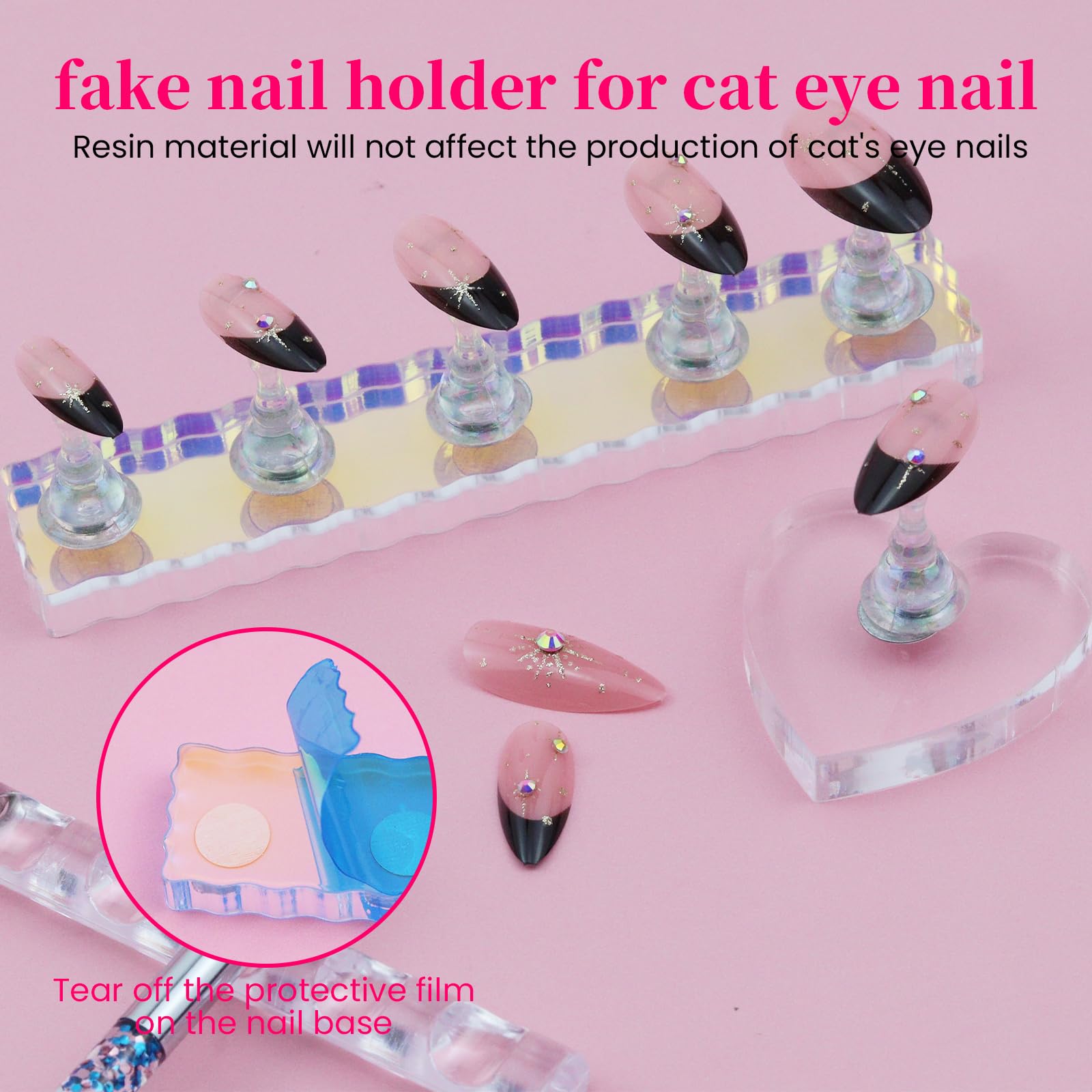 ESUOHYM 200pcs double-sided tape keeps fake nails secure without residue