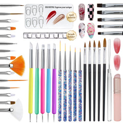 ESUOHYM 39pcs nail art brushes set main image for versatile DIY nails.