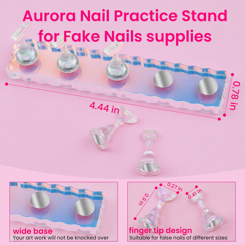 ESUOHYM Heart-shaped nail stand showcases press-on nails with secure grip during display