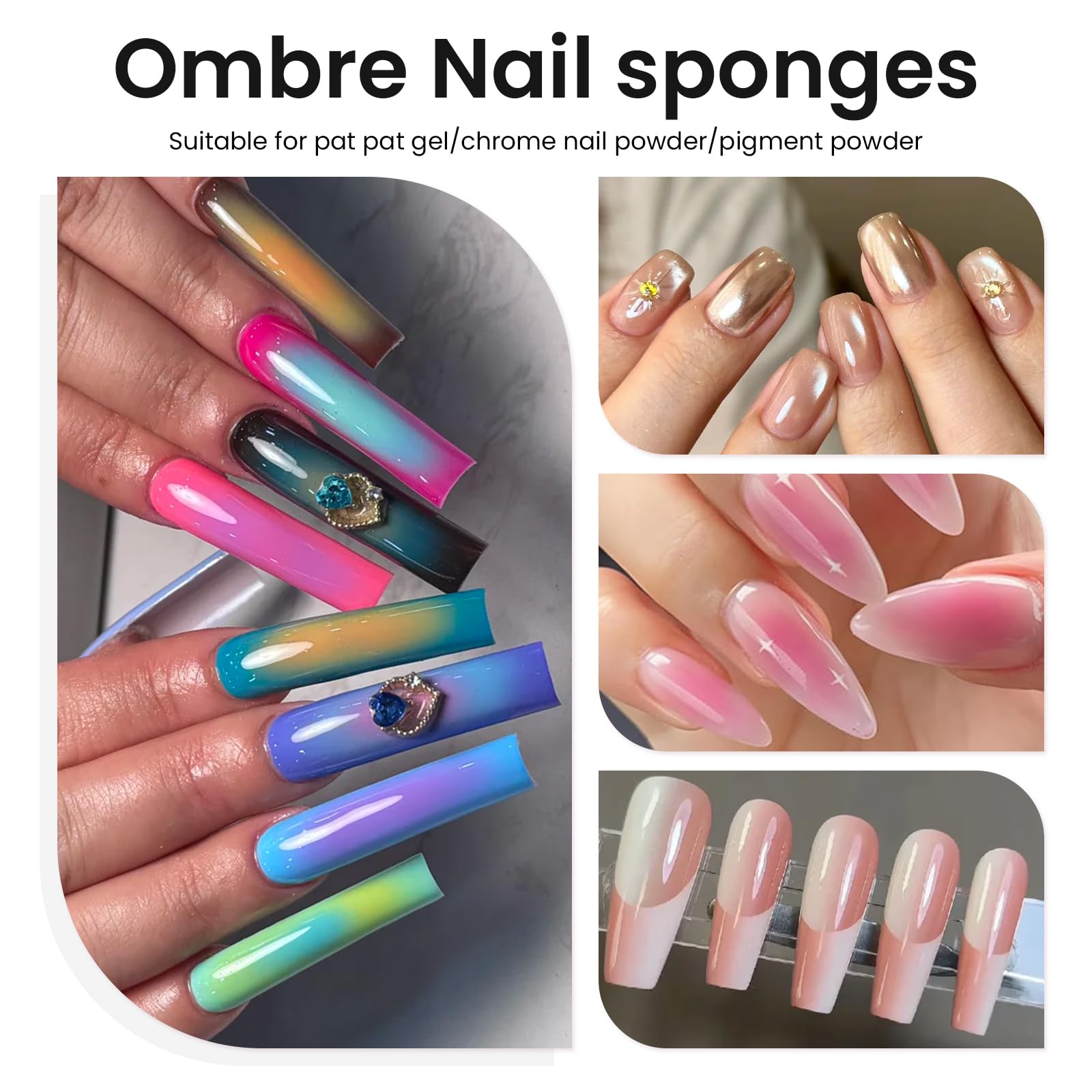ESUOHYM nail-art gradient application demonstrated for clean lines.