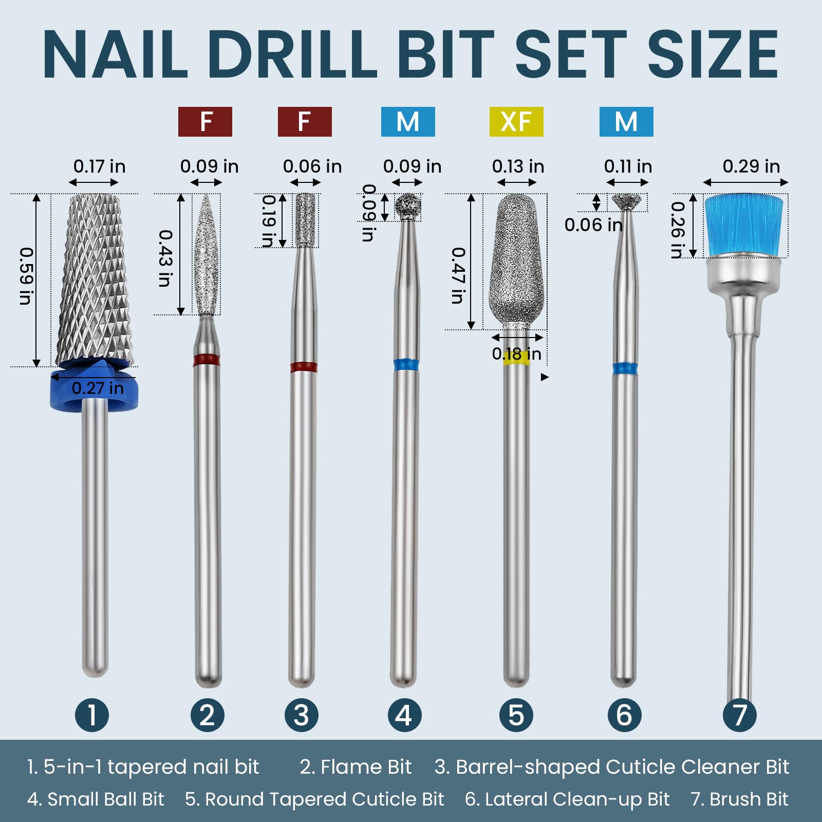 ESUOHYM ball bit for gentle nail surface smoothing and shaping