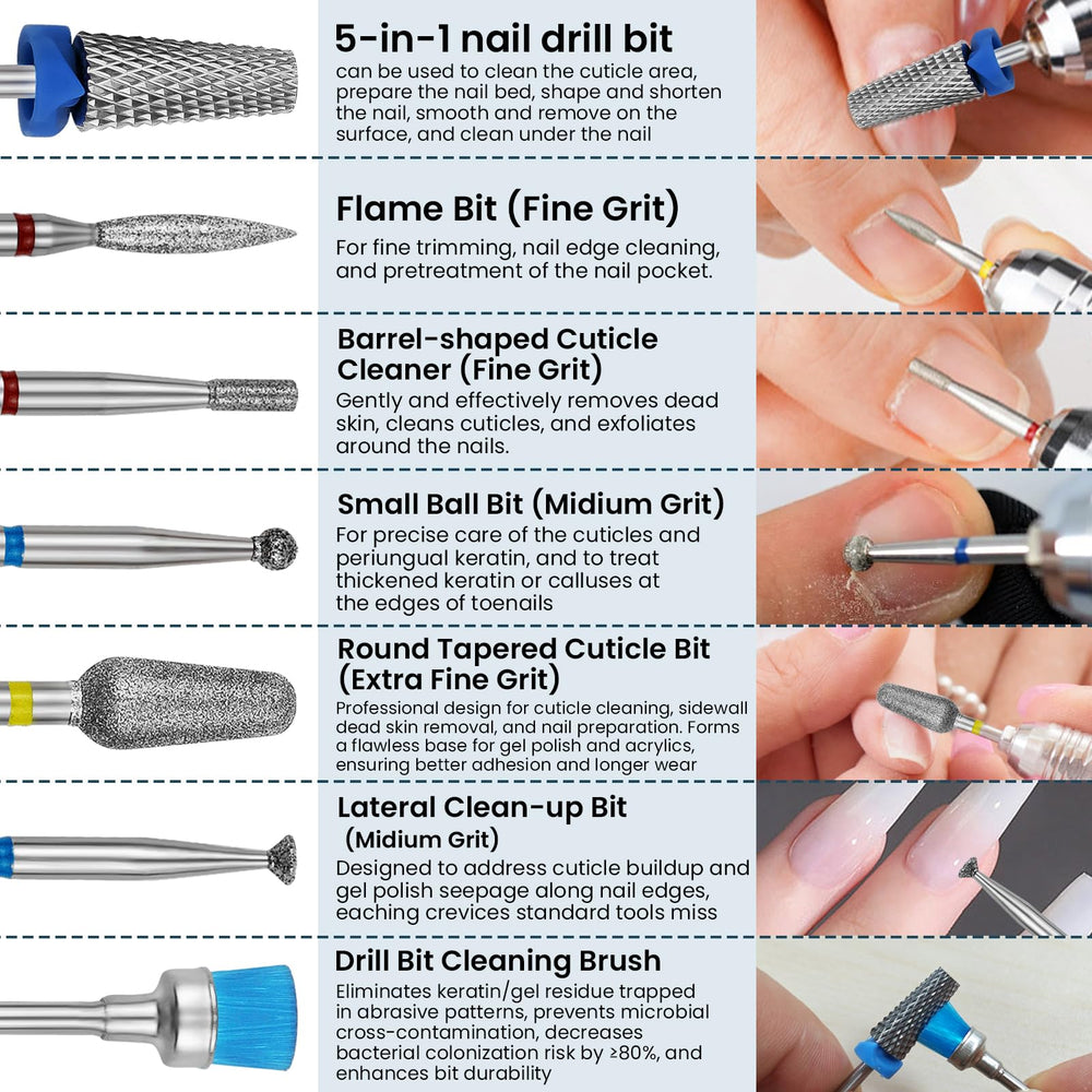 ESUOHYM five-in-one tapered bit for versatile nail prep
