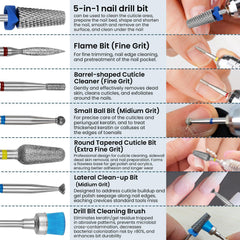 ESUOHYM five-in-one tapered bit for versatile nail prep