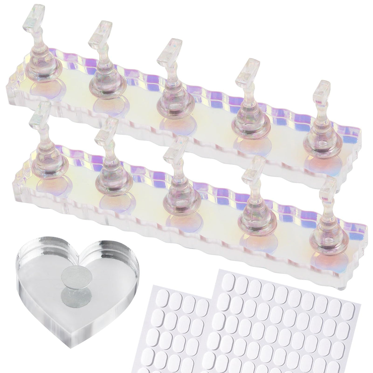 ESUOHYM Nail Stand Aurora magnetic holder keeps polishes organized for precise painting