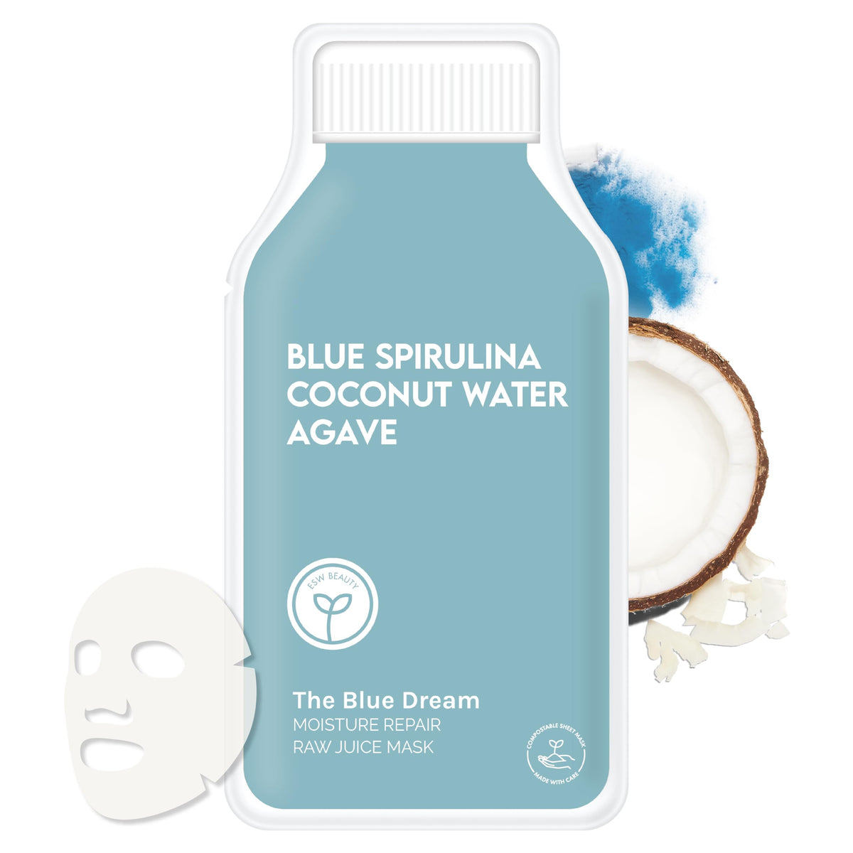 ESW Beauty The Blue Dream packaging promotes daily moisture for dry skin.
