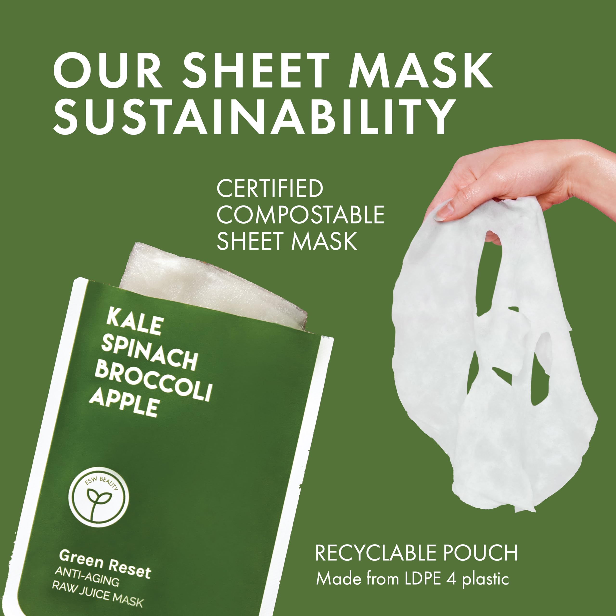 ESW Beauty Green Reset cupra mask material soft texture and serum absorption