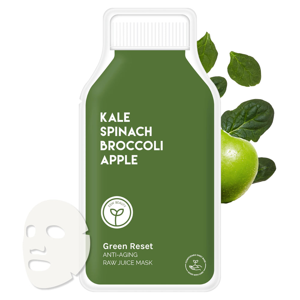 ESW Beauty Green Reset sheet mask unwrap moment for a refreshing facial ritual