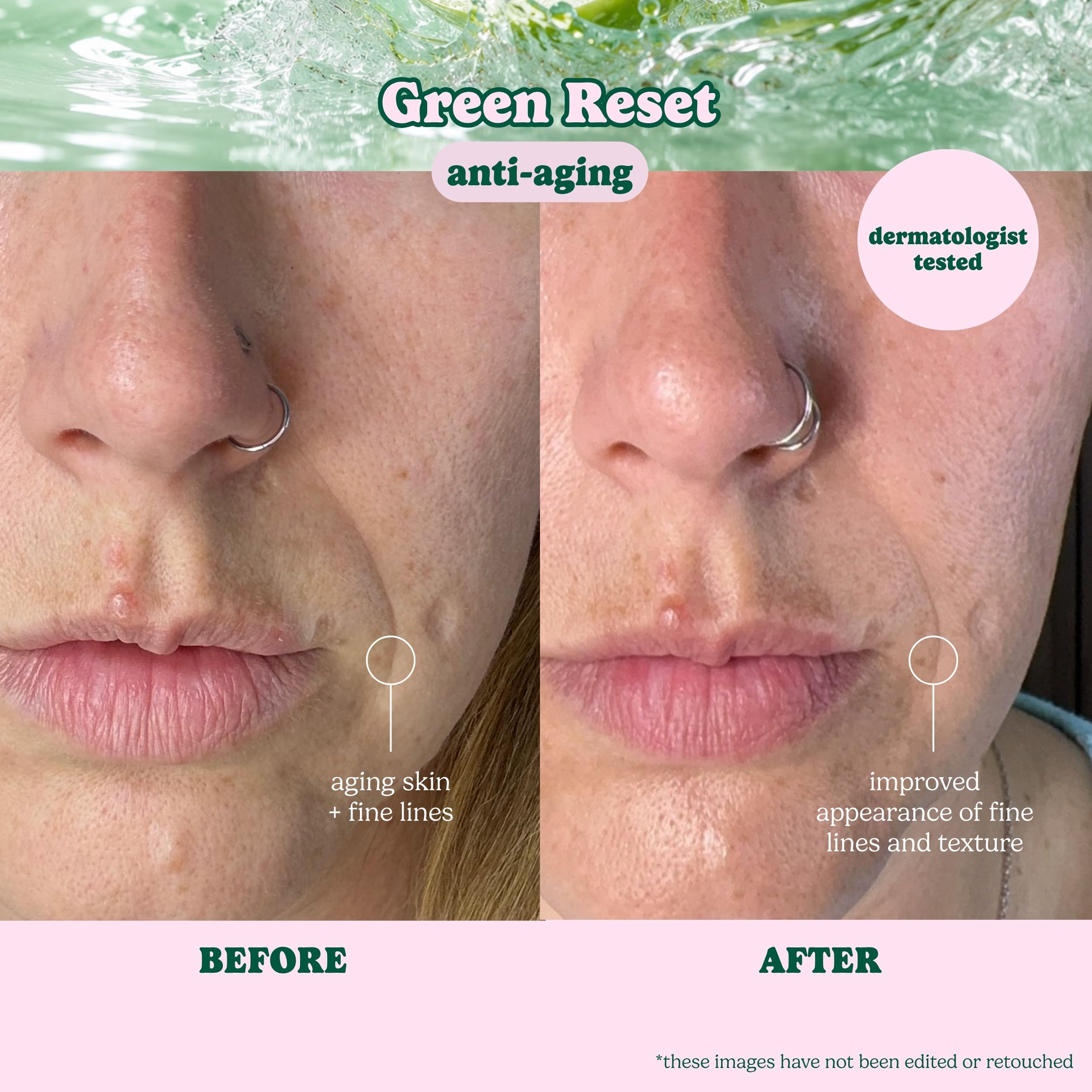 ESW Beauty Green Reset mascarilla de tejido Cupra suave para absorber el suero