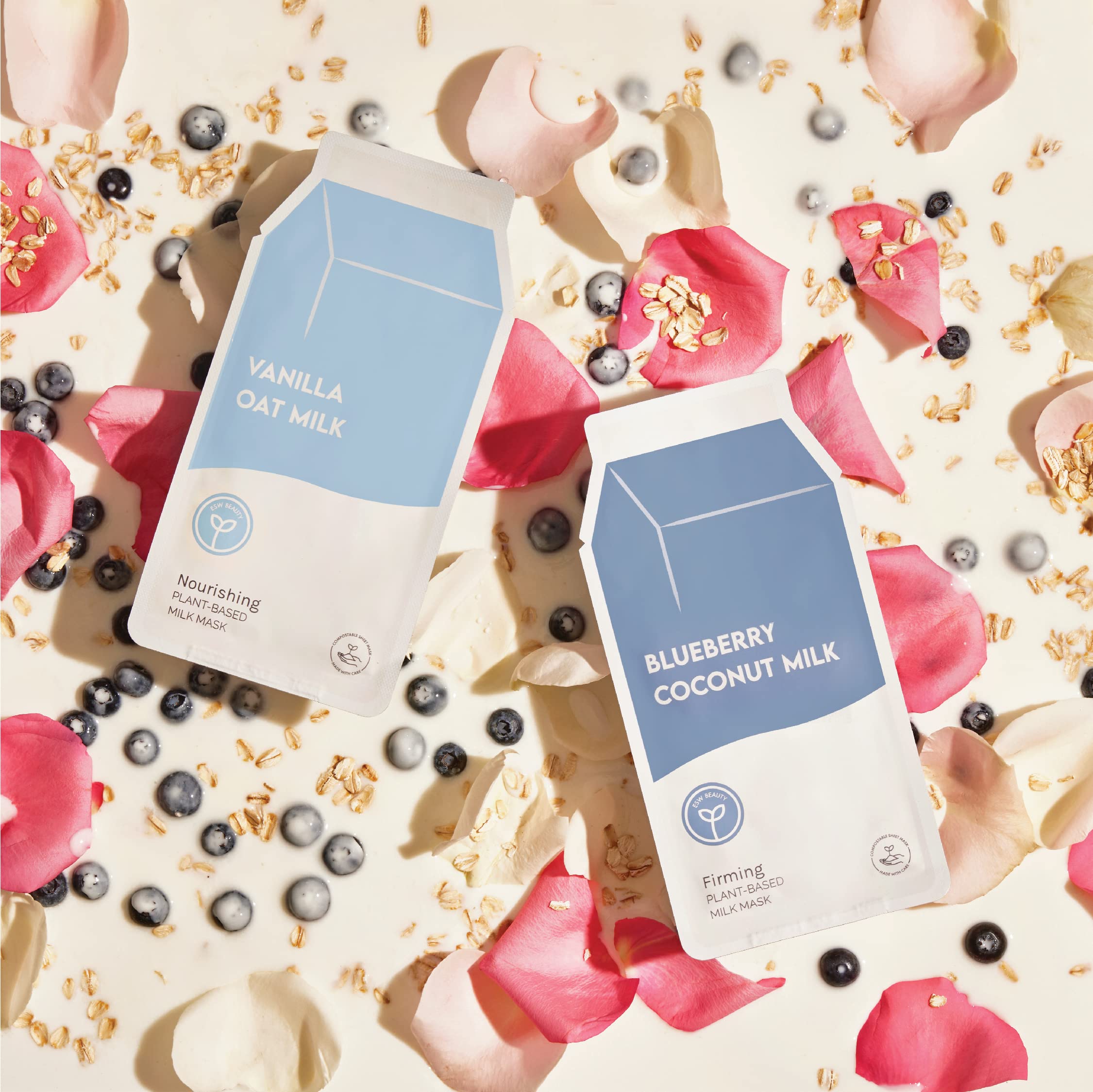 ESW Beauty mature skin application scene shows easy sheet mask fit and comfortable wear.