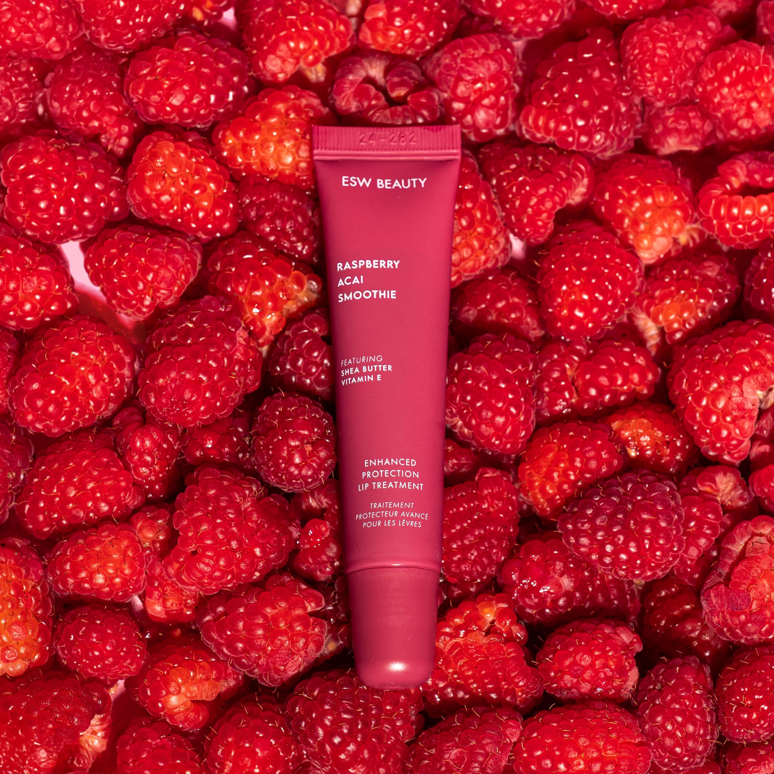 ESW Beauty Raspberry Acai tint swatch reveals natural berry color and subtle shine.