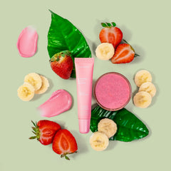 ESW Beauty Strawberry Banana Smoothie Lip Treatment application glide demonstrates instant hydration and color payoff.
