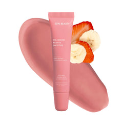 ESW Beauty Strawberry Banana Smoothie Lip Treatment tube-closeup with hydrating glow and soft tint.