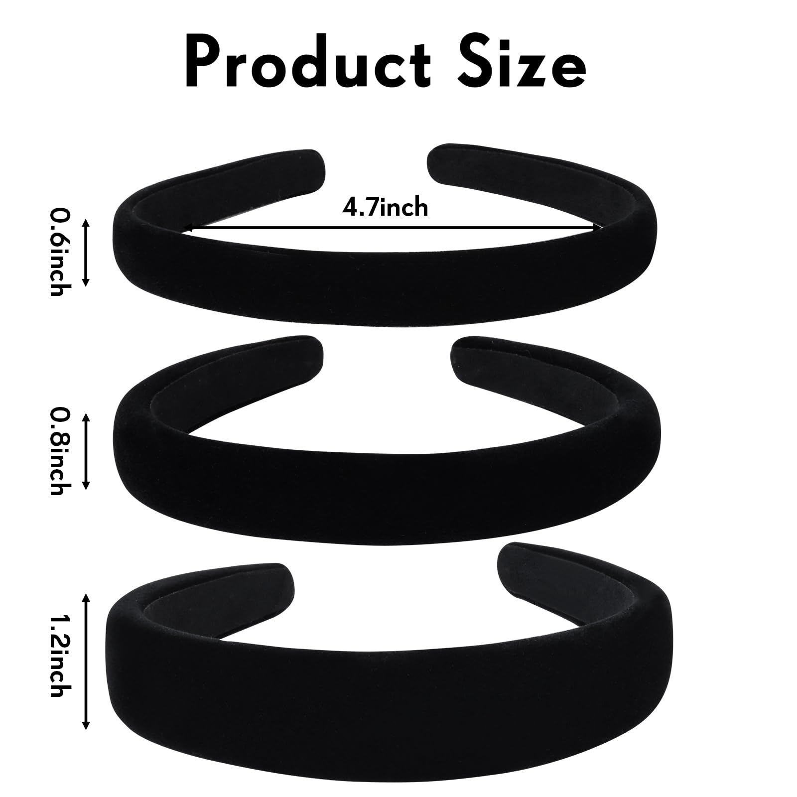 Etercycle velvet padded headband 0-8in width secure fit for busy routines.