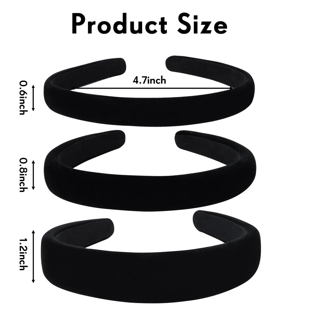 Etercycle velvet padded headband 0-8in width secure fit for busy routines.