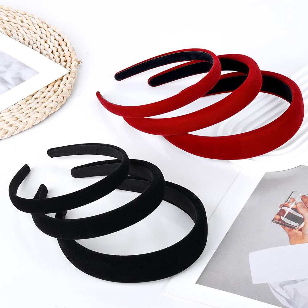 Etercycle velvet padded headband on model at an event for quick style.