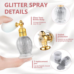 Etercycle Glitter on face and body demonstrates radiant glow for events.