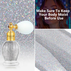 Etercycle Glitter Spray on hair adds subtle sparkle with party-ready drama.