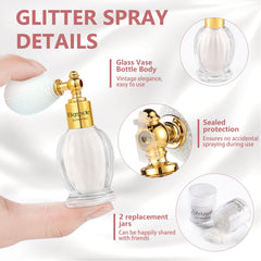 Etercycle Glitter Spray on hair captures vibrant sparkle in daylight.