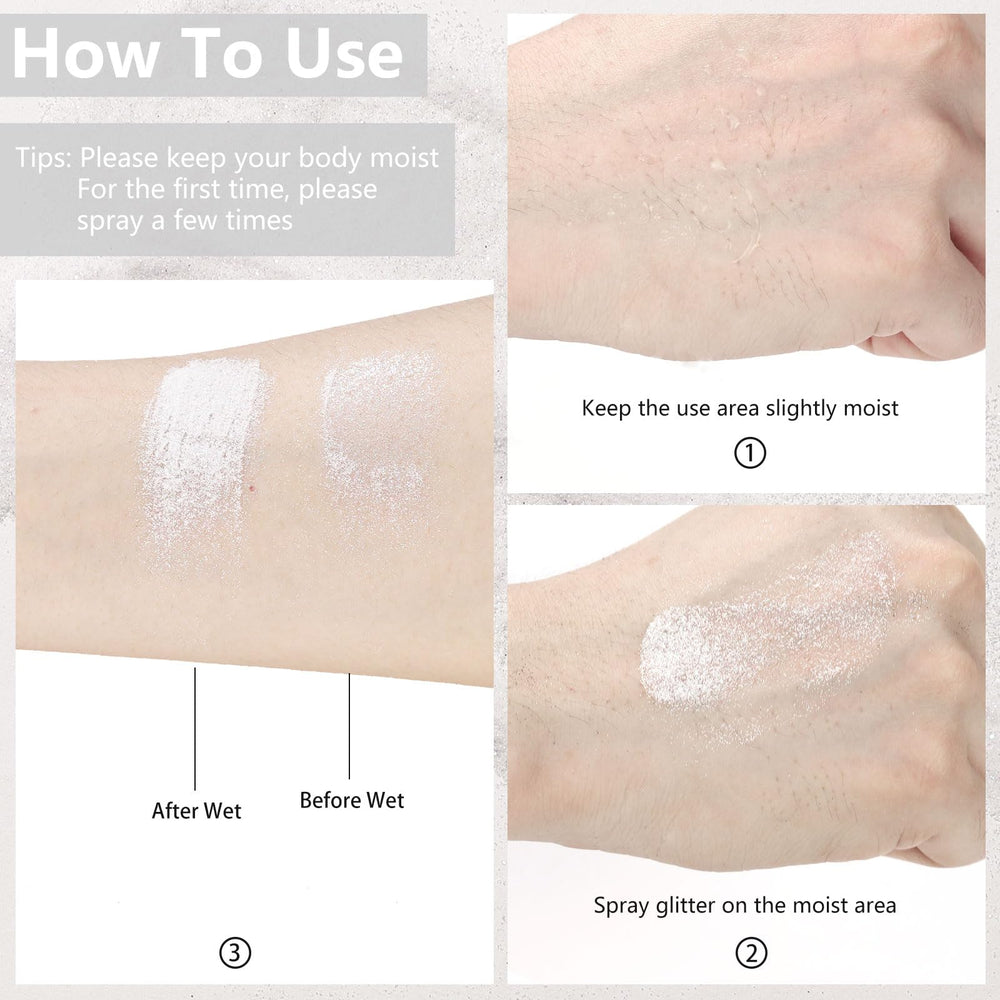 Etercycle Glitter Spray on nails adds quick, festive shine.