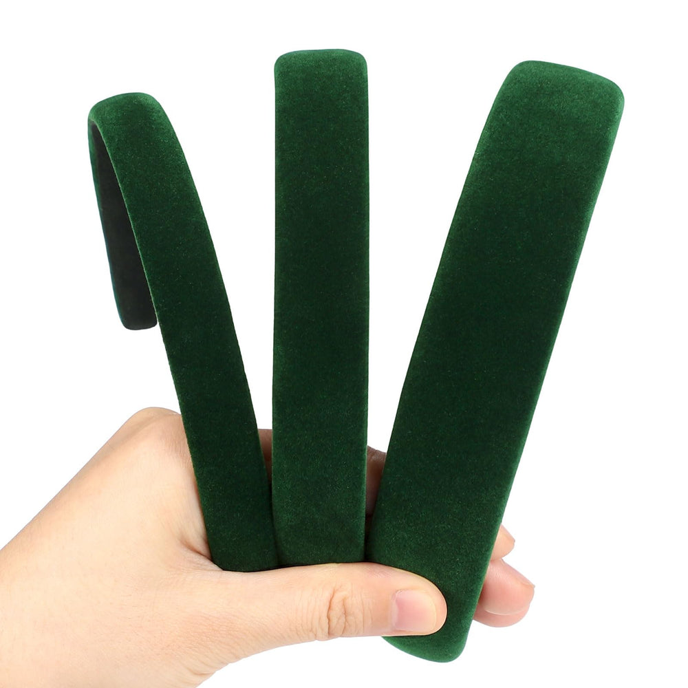 Etercycle green headband 0.6in wide with gentle padding for all-day comfort.