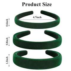 Etercycle green headband 0.8in wide, plush velvet padding for daily style.