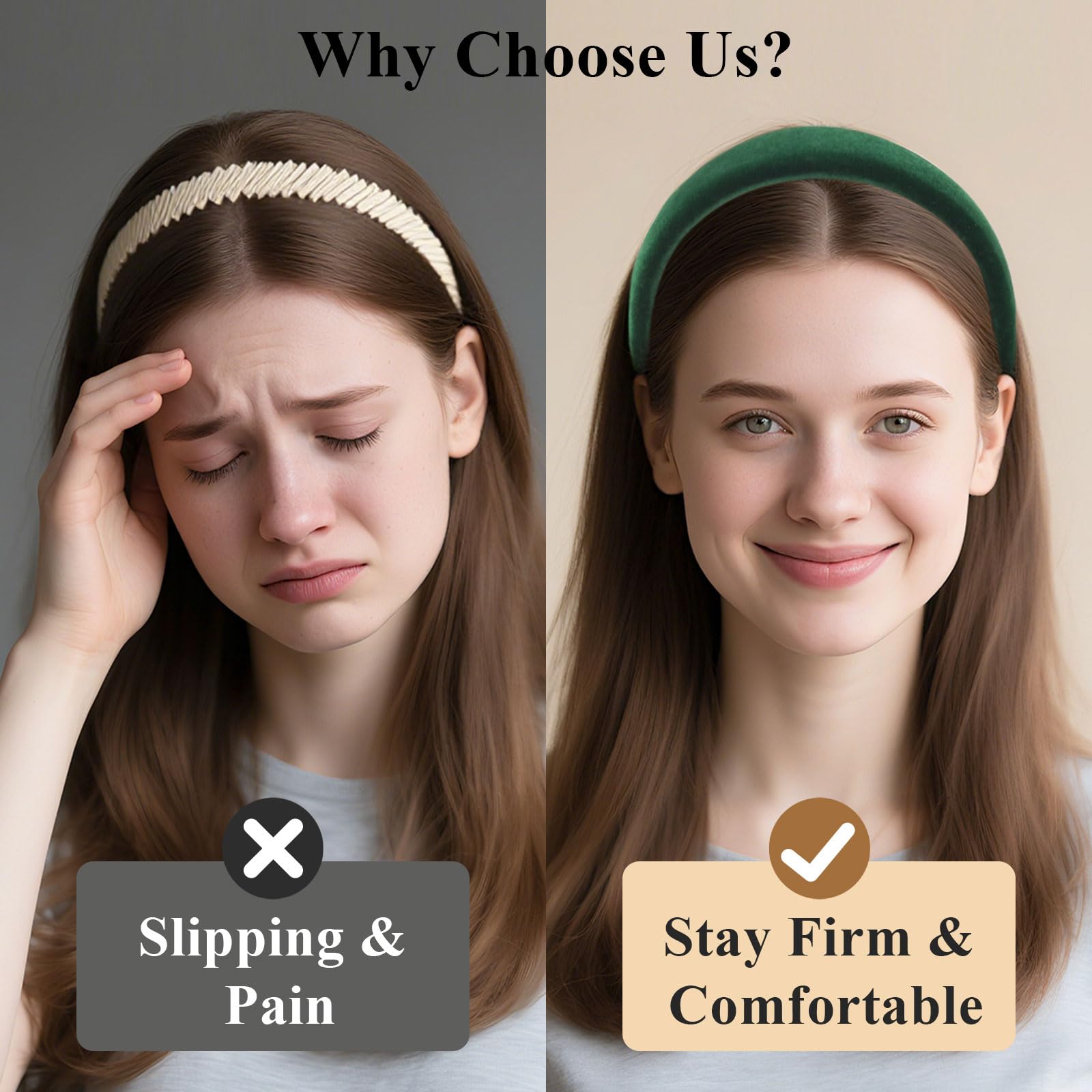 Etercycle velvet headband ideal for makeup and skincare routines.