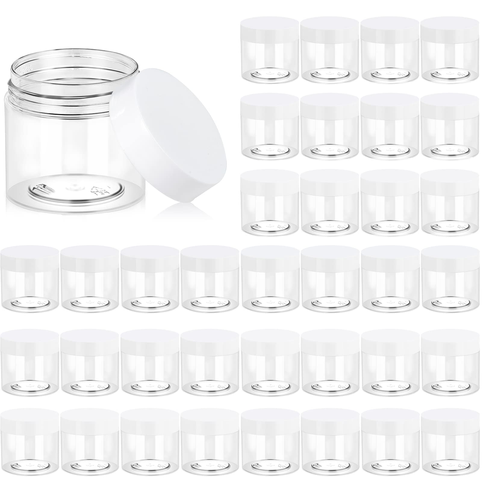 Eternal Moment 2oz clear jar with white lid for compact sample storage and display.