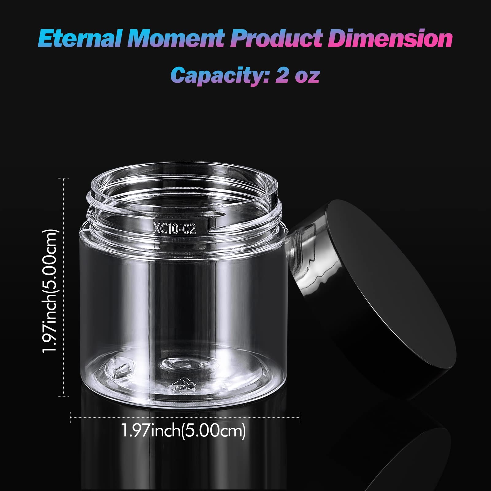 Eternal Moment 2 oz jar lid close-up showing airtight seal for travel.