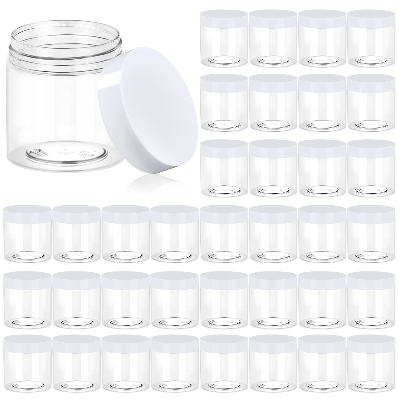 Eternal Moment 4oz clear jar shows transparent body ideal for samples and cosmetics