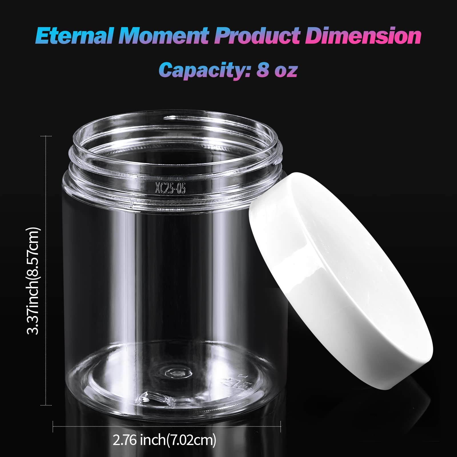 Eternal Moment 8 oz jar with white lid close-up showing secure seal for travel