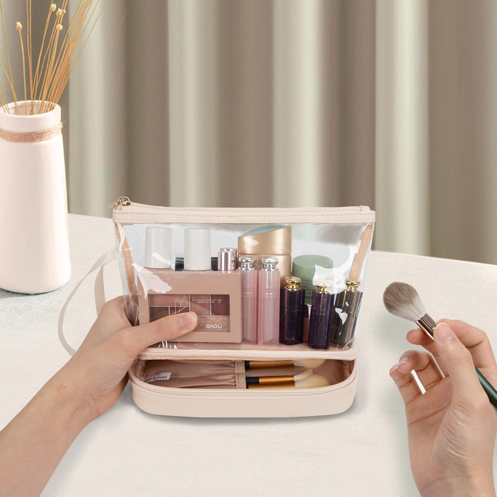 Ethereal Clear Makeup Bag convenient handle for easy carrying on adventures.