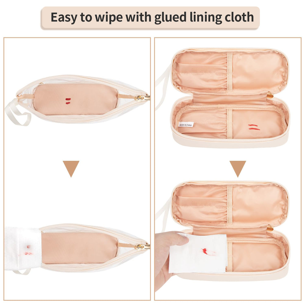 Ethereal Clear Makeup Bag compact size fits daily essentials and short trips.
