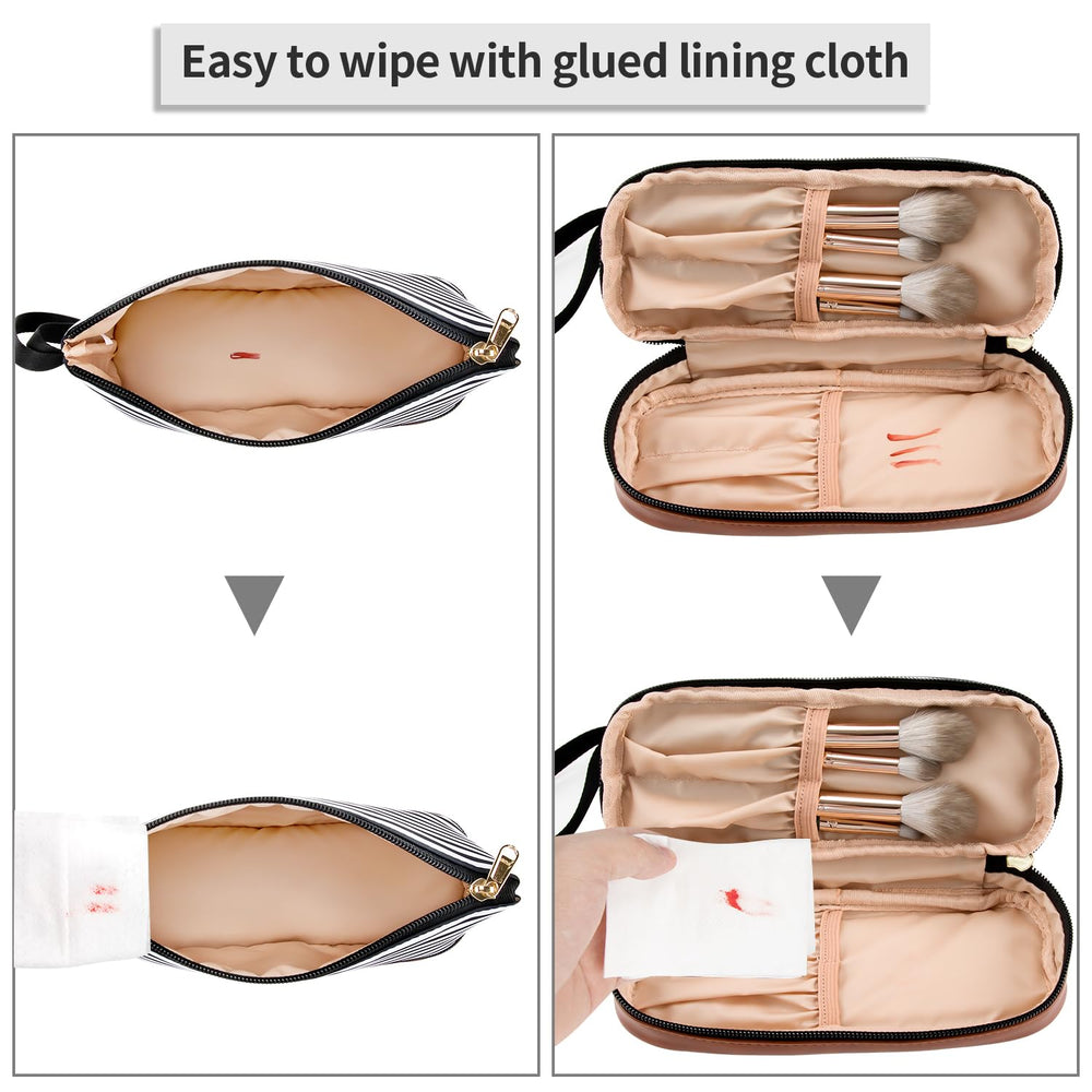 Ethereal double layer makeup pouch compact for organized travel.