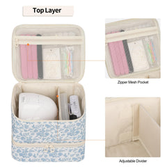 Ethereal Nail Polish Organizer Bag lower section storage keeps 30+ bottles neatly secured.